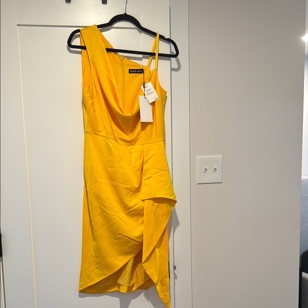 FLASH SALE Lavish Alice Yellow Draped Dress